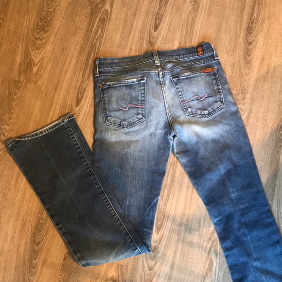 7 jeans. Bootcut. Size 27. Pink stitching. - Picture 2 of 3